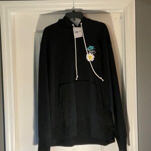 Nike Black Hoodie with Daisy Graphic